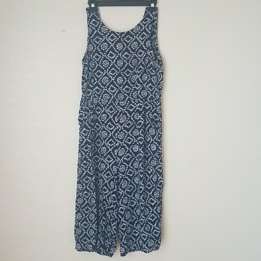 Women's open back wide leg romper